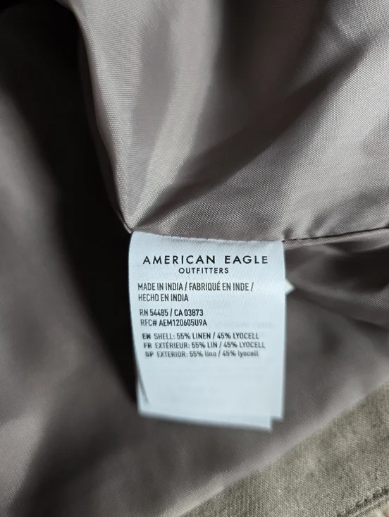 New American Eagle Linen Blend Tan Womens Vest Size M - Picture 9 of 9